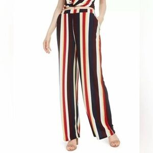 BAR III Women's Pocketed Striped Wide Leg Pants Multicolored Size XS